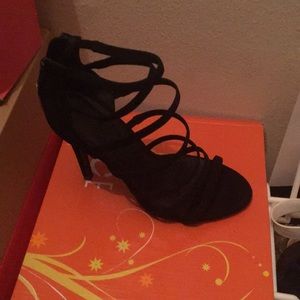 Black Multi Strap Heels